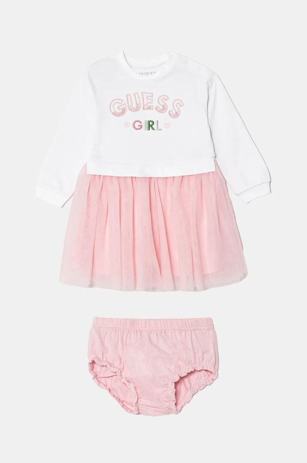 Guess Obleka za dojenčka Guess bela barva, A5RK17 K82T0
