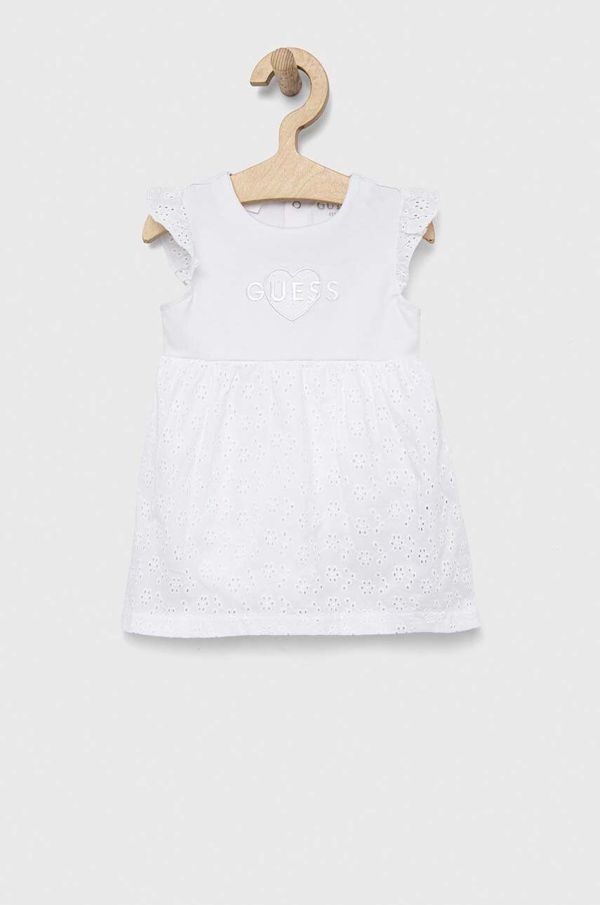 Guess Obleka za dojenčka Guess bela barva