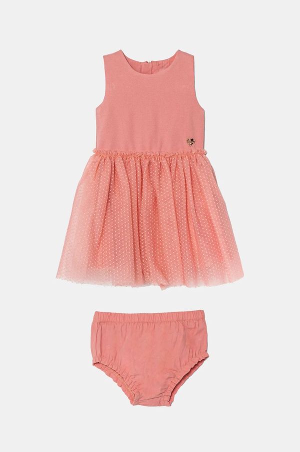 Guess Obleka za dojenčka Guess roza barva, A5RK08 KAUH0