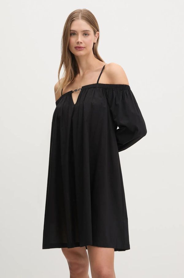 Karl Lagerfeld Obleka za na plažo Karl Lagerfeld črna barva, A1W46029