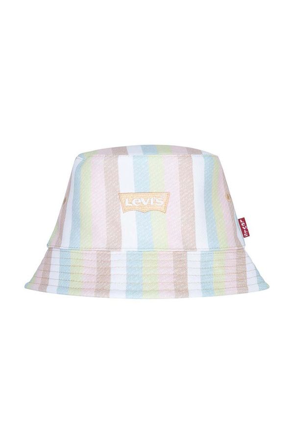 Levi's Obojestranska bombažna otroška kapa Levi's LAN LEVI'S REVERSIBLE BUCKET C oranžna barva