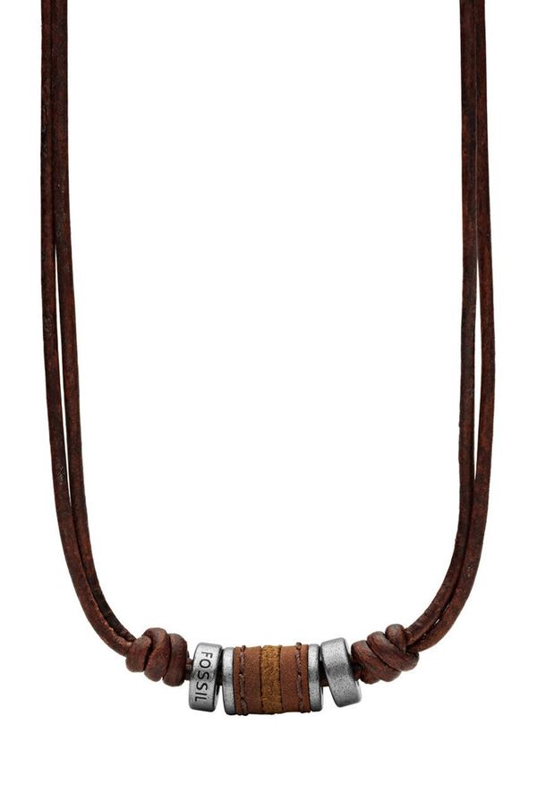 Fossil Ogrlica Fossil moški, rjava barva