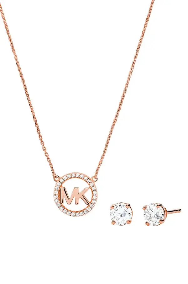 Michael Kors Ogrlica in uhani iz pozlačenega srebra Michael Kors