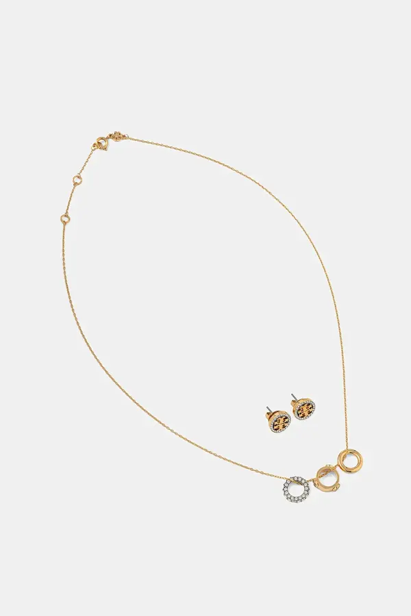 Tory Burch Ogrlica in uhani Tory Burch Miller Pave 2-pack