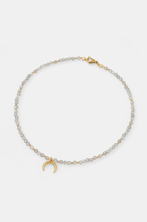 Answear Lab Ogrlica v obliki lune z labradoritom, ročno izdelana Answear Lab