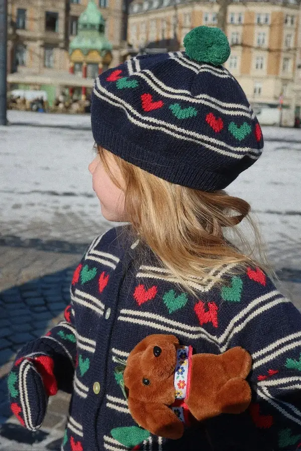 Konges Sløjd Otroška baretka z dodatkom volne Konges Sløjd BELOU KNIT BERET