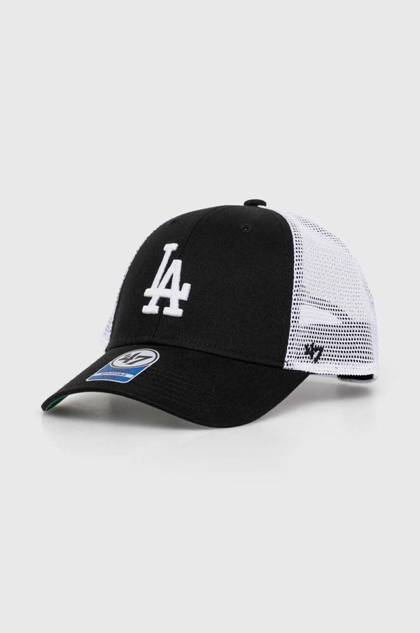 47 brand Otroška baseball kapa 47 brand MLB Los Angeles Dodgers Branson črna barva, BBRANS12CTP