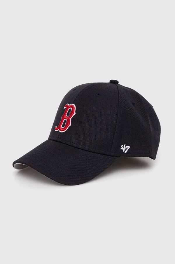 47brand Otroška baseball kapa 47brand MLB Boston Red Sox mornarsko modra barva, BMVP02WBV