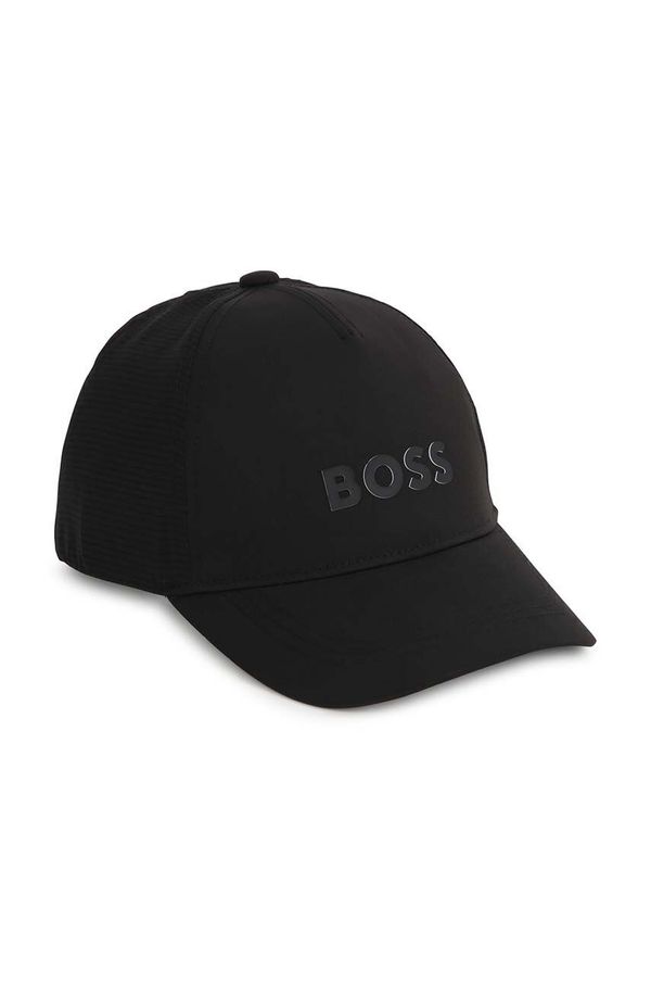 Boss Otroška baseball kapa BOSS črna barva