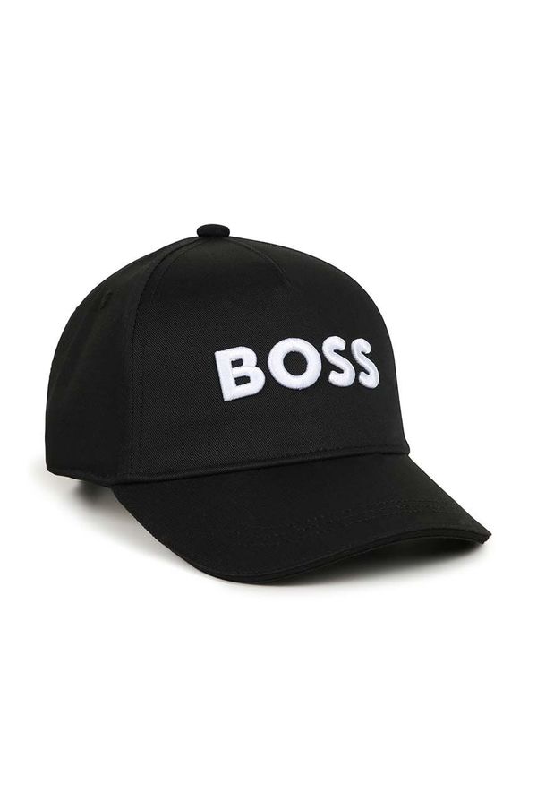 Boss Otroška baseball kapa BOSS črna barva, J51571