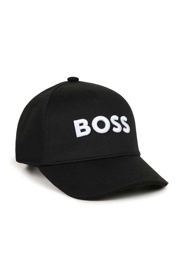 BOSS Otroška baseball kapa BOSS črna barva, J51571