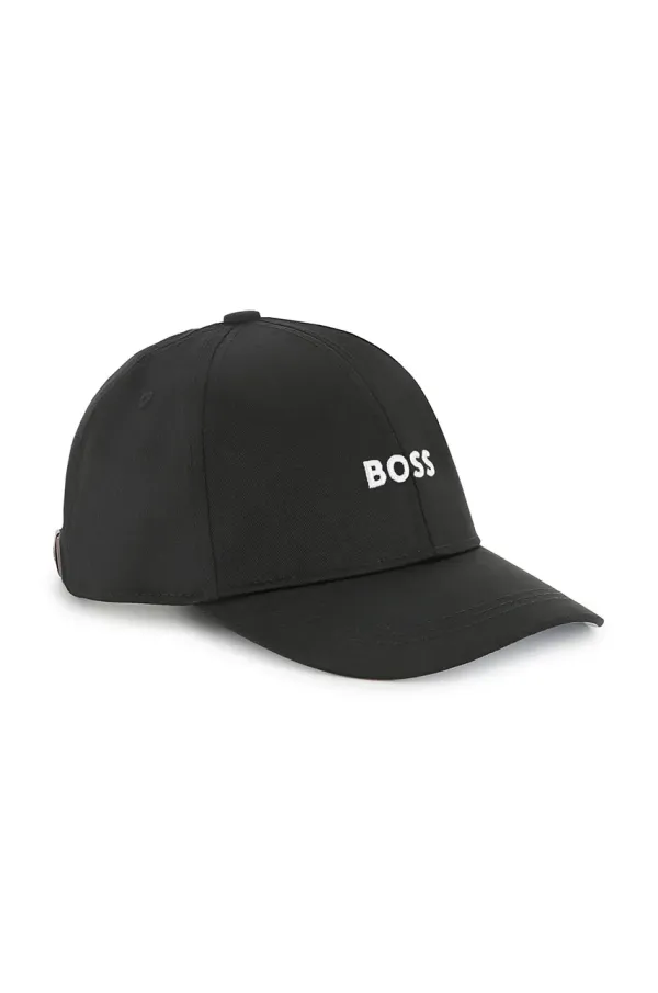 BOSS Otroška baseball kapa BOSS črna barva, J51685