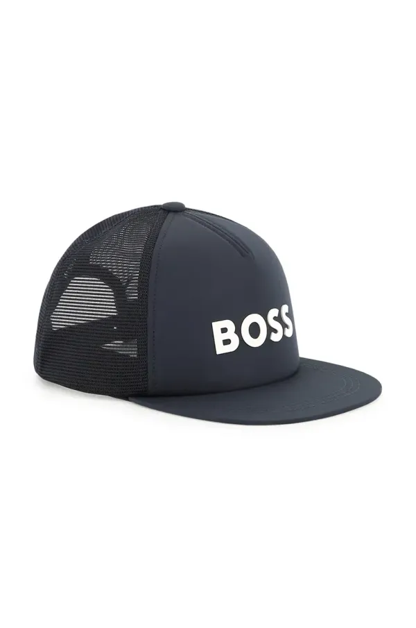 BOSS Otroška baseball kapa BOSS mornarsko modra barva, J51686