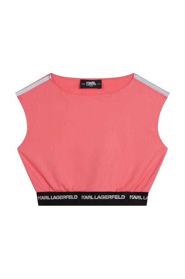 Karl Lagerfeld Otroška bluza Karl Lagerfeld roza barva
