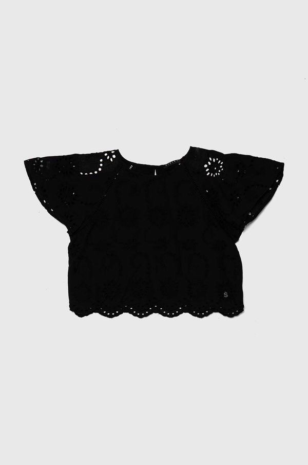 Sisley Otroška bluza Sisley črna barva