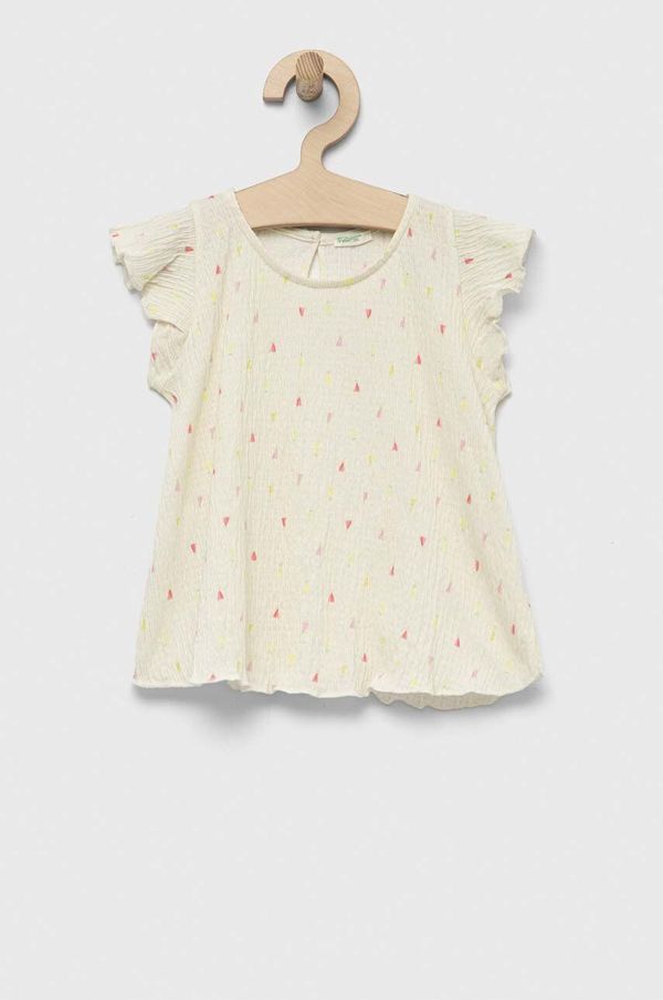 United Colors of Benetton Otroška bluza United Colors of Benetton bež barva