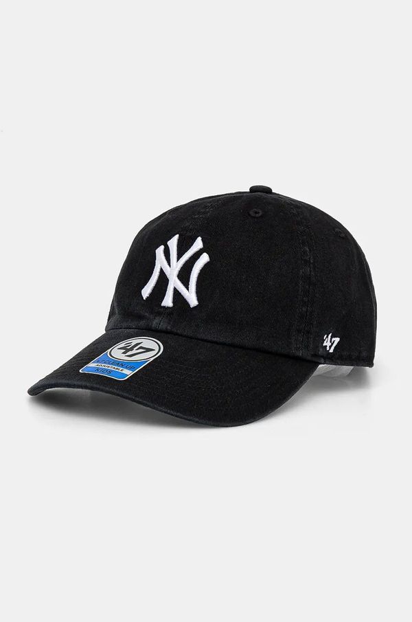 47 brand Otroška bombažna bejzbolska kapa 47 brand MLB New York Yankees črna barva, B-NLRGW17GWS-BKC_KIDS