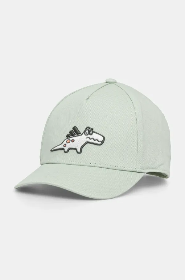 adidas Performance Otroška bombažna bejzbolska kapa adidas Performance zelena barva, JD5821