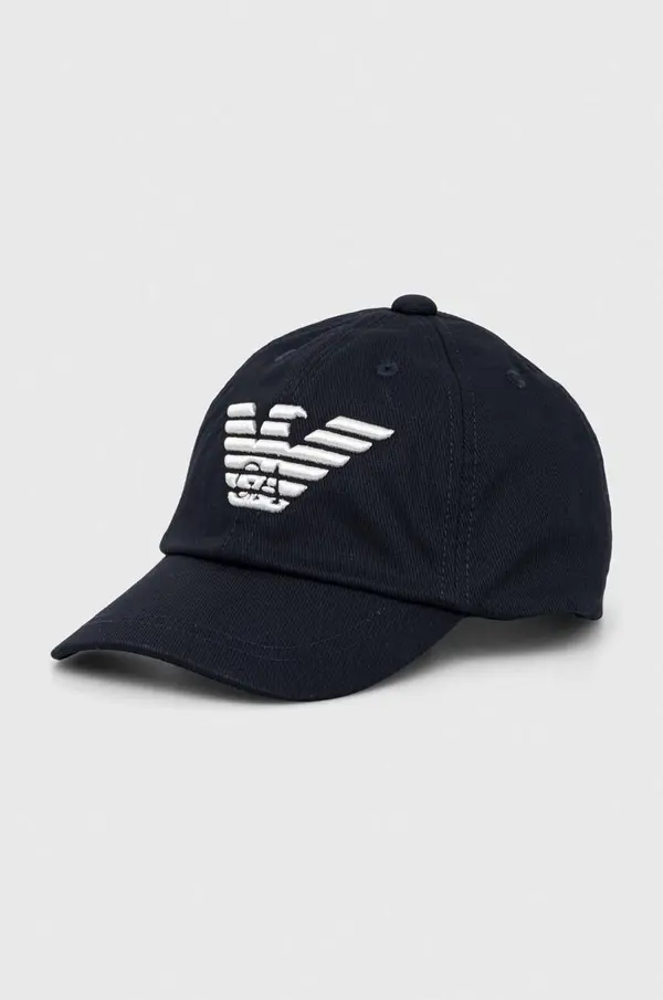 Emporio Armani Otroška bombažna bejzbolska kapa Emporio Armani