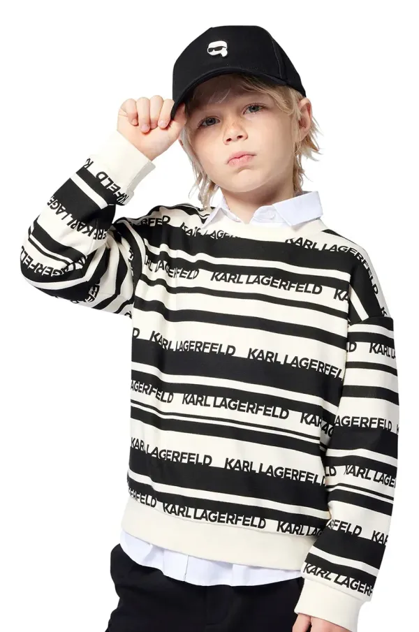 Karl Lagerfeld Otroška bombažna bejzbolska kapa Karl Lagerfeld črna barva, Z30398