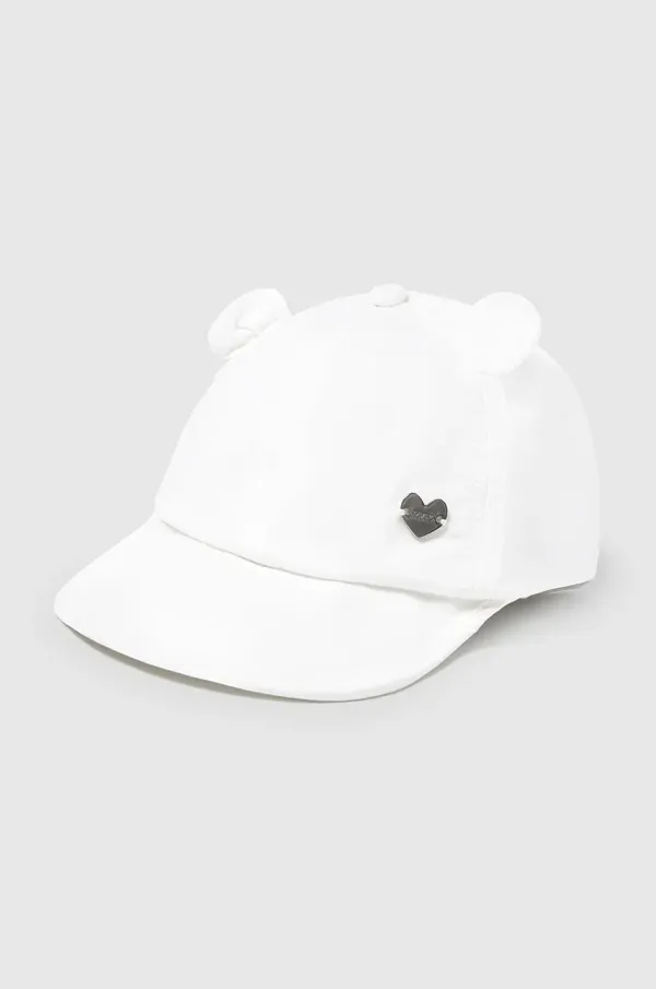 Mayoral Otroška bombažna bejzbolska kapa Mayoral bela barva, 10884