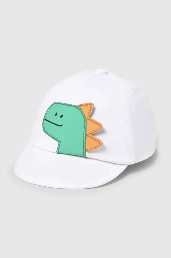 Mayoral Newborn Otroška bombažna bejzbolska kapa Mayoral Newborn bela barva, 9885