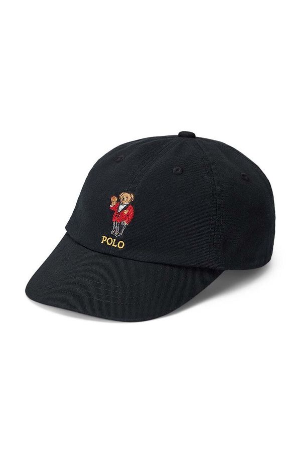 Polo Ralph Lauren Otroška bombažna bejzbolska kapa Polo Ralph Lauren črna barva