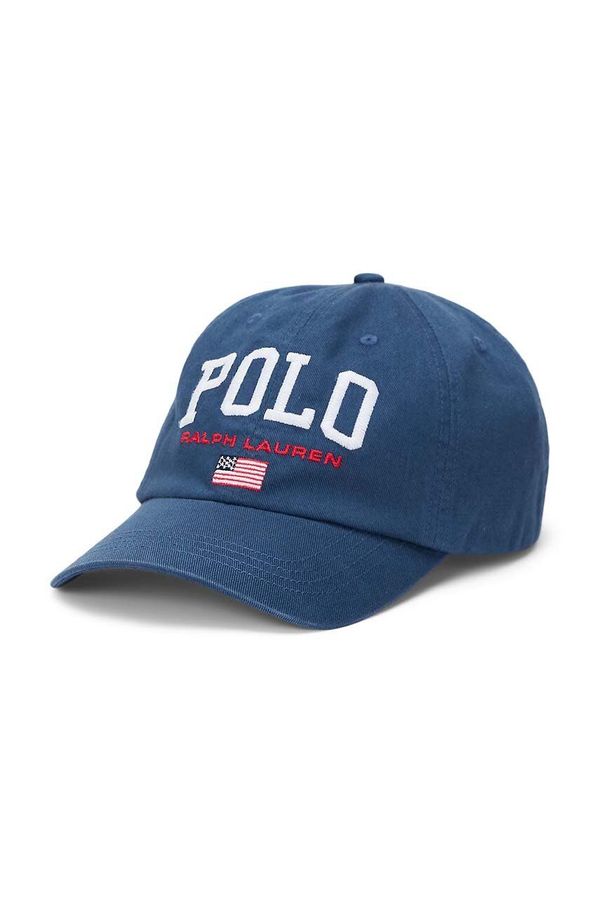 Polo Ralph Lauren Otroška bombažna bejzbolska kapa Polo Ralph Lauren mornarsko modra barva, 323940810001