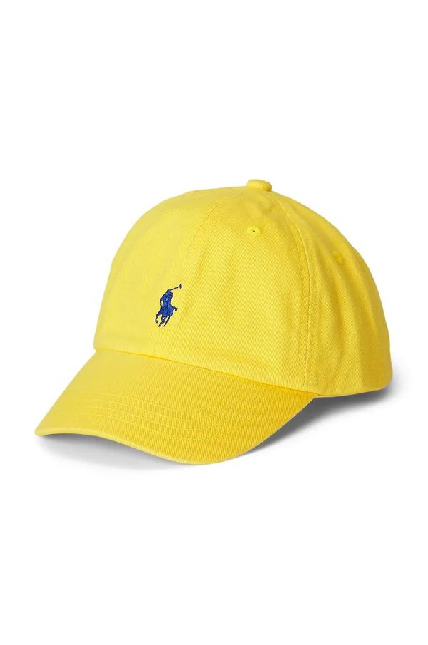 Polo Ralph Lauren Otroška bombažna bejzbolska kapa Polo Ralph Lauren rumena barva, 322785653062