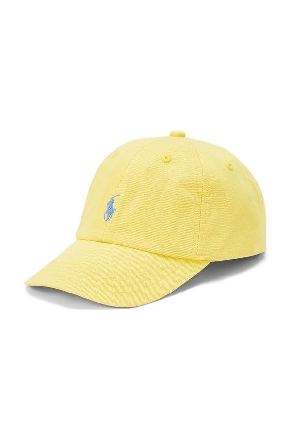 Polo Ralph Lauren Otroška bombažna bejzbolska kapa Polo Ralph Lauren rumena barva