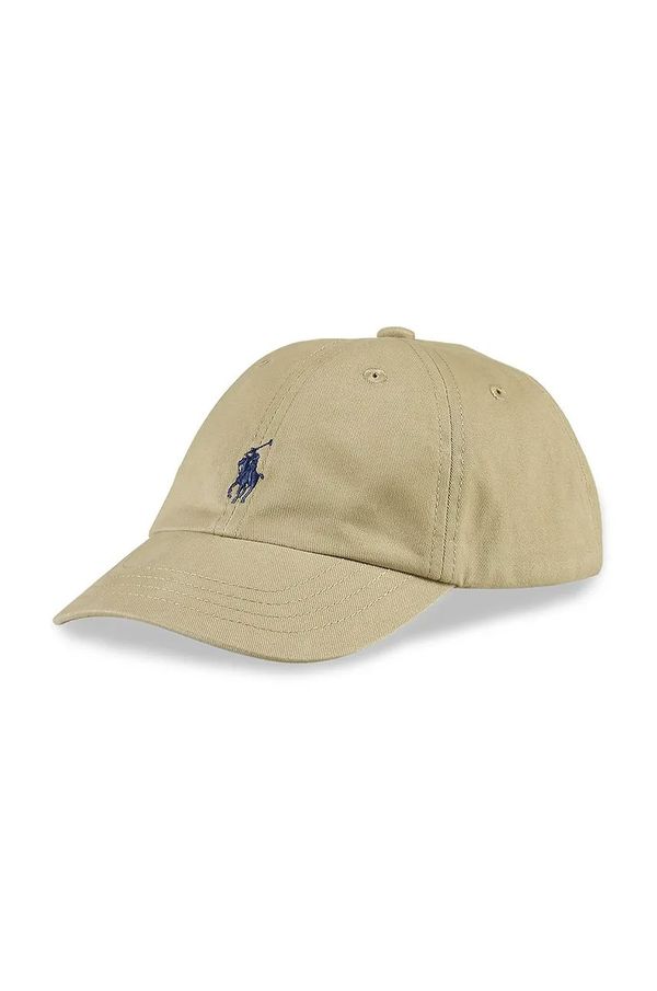 Polo Ralph Lauren Otroška bombažna bejzbolska kapa Polo Ralph Lauren zelena barva, 320552489002