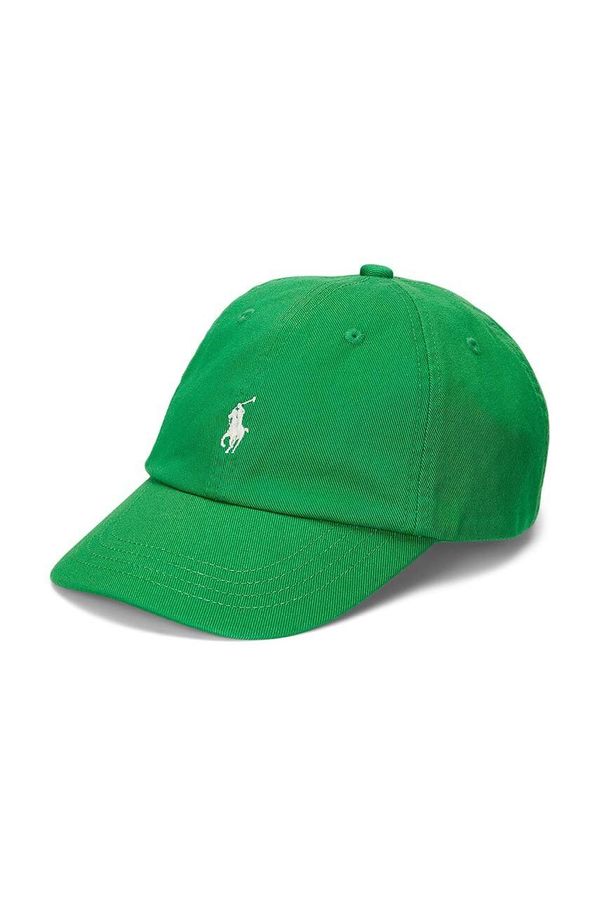 Polo Ralph Lauren Otroška bombažna bejzbolska kapa Polo Ralph Lauren zelena barva