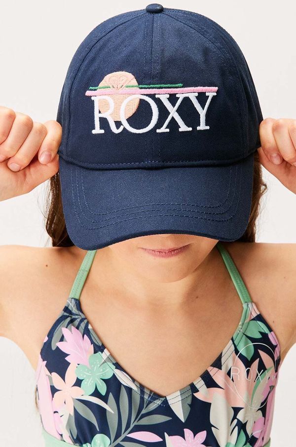 Roxy Otroška bombažna bejzbolska kapa Roxy BLONDIE GIRL mornarsko modra barva