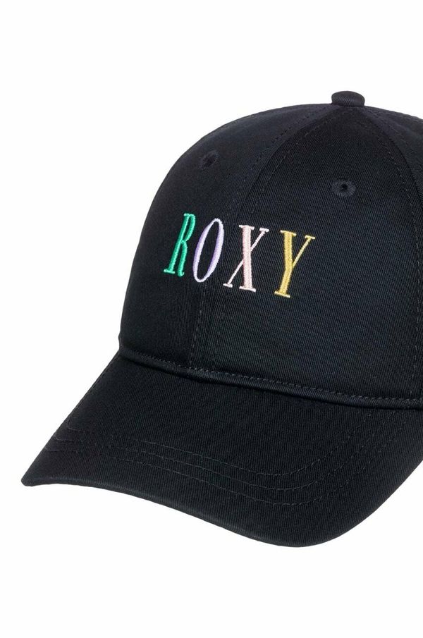 Roxy Otroška bombažna bejzbolska kapa Roxy črna barva