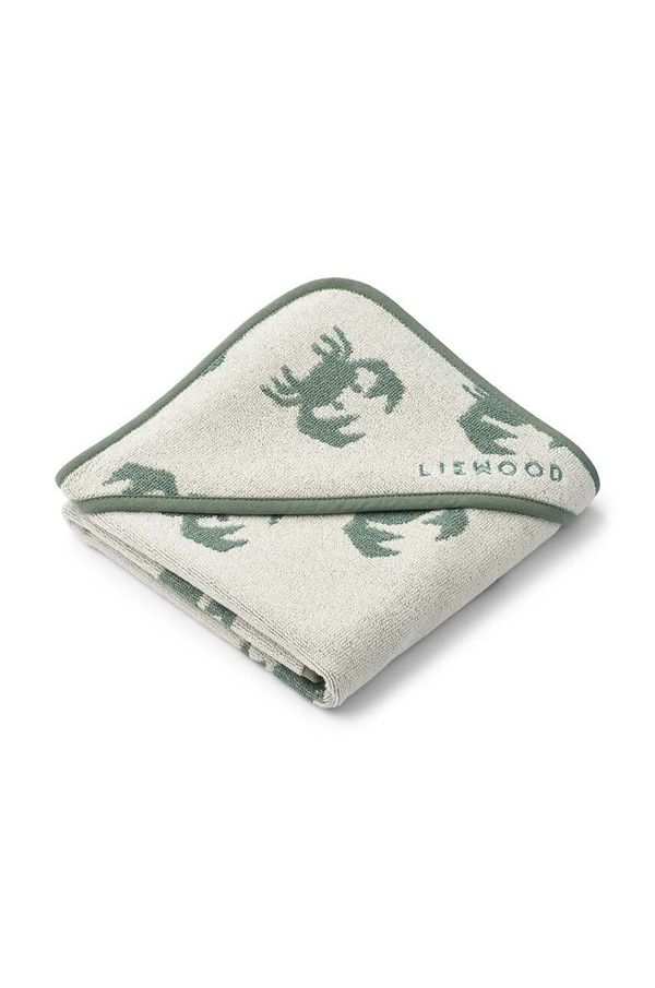 Liewood Otroška bombažna brisača Liewood Alba Yarn Dyed Hooded Baby Towel