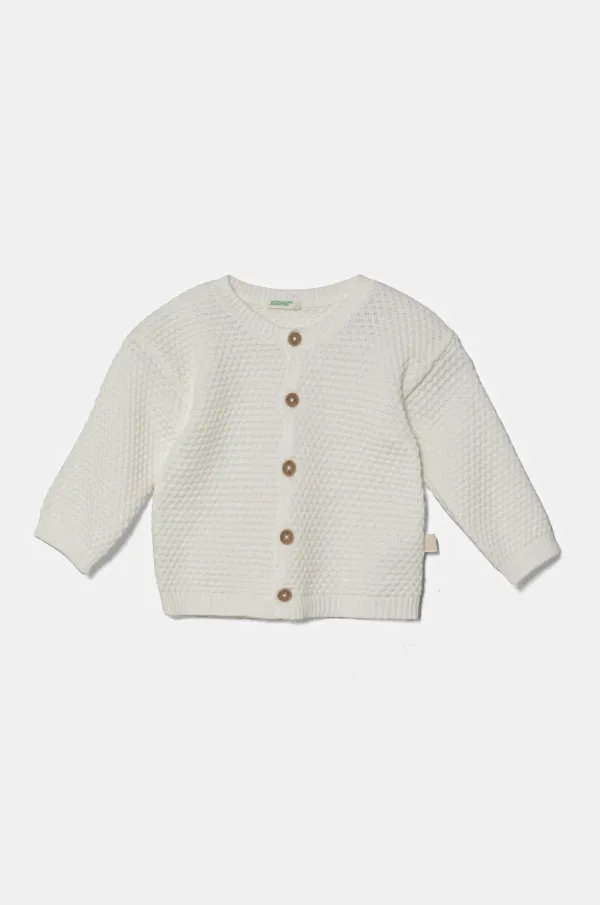 United Colors of Benetton Otroška bombažna jopica United Colors of Benetton bež barva, 1294A500Y