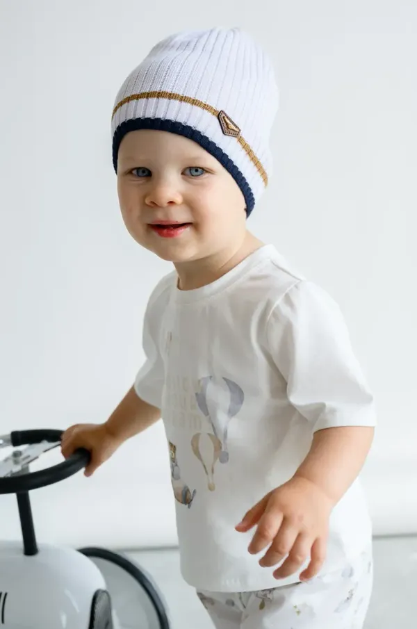 Jamiks Otroška bombažna kapa Jamiks VASYL bela barva, JWH094