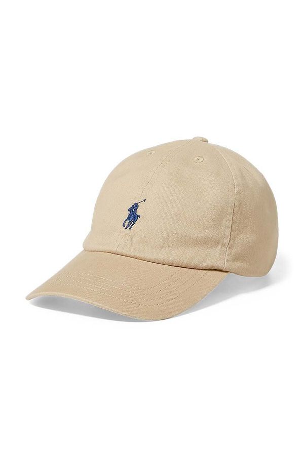 Polo Ralph Lauren Otroška bombažna kapa Polo Ralph Lauren bež barva