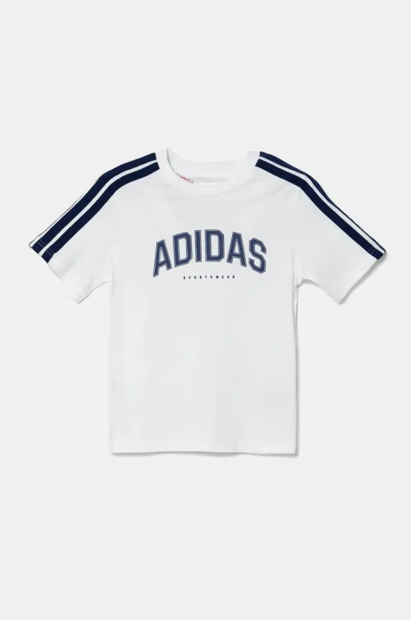 adidas Otroška bombažna kratka majica adidas bela barva, JI6674