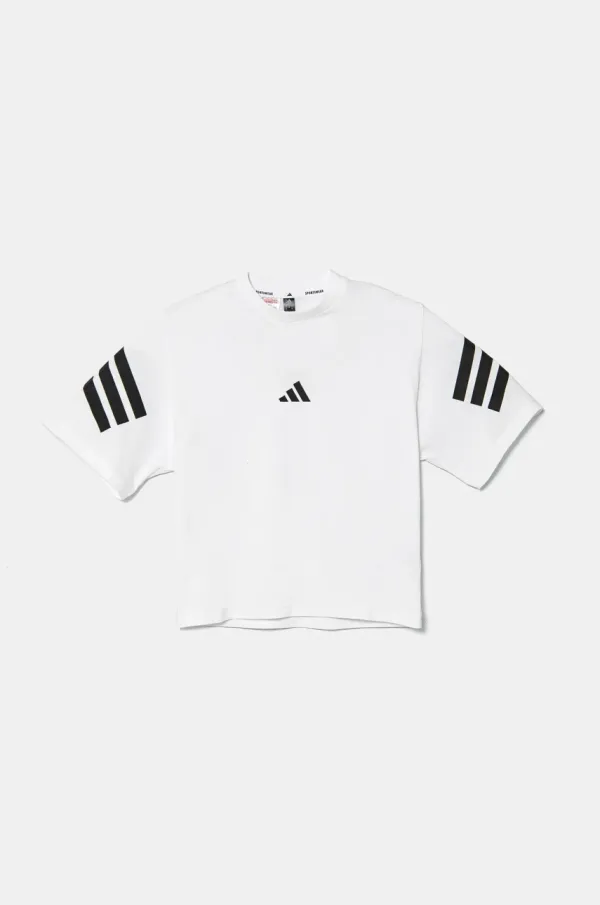 adidas Otroška bombažna kratka majica adidas bela barva, JN8088