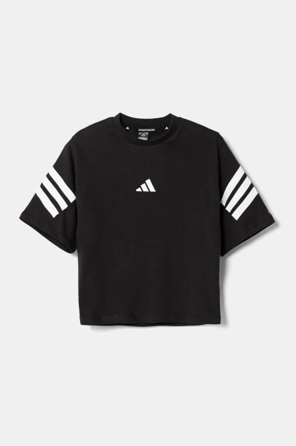 adidas Otroška bombažna kratka majica adidas črna barva, JN8092