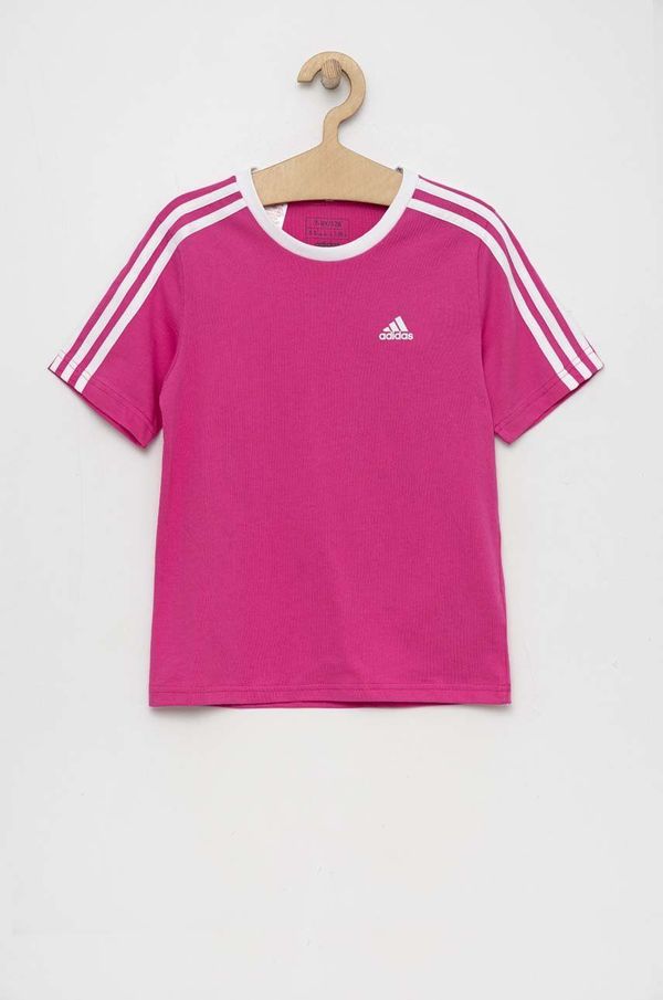 adidas Otroška bombažna kratka majica adidas G 3S BF roza barva