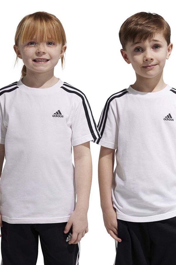 adidas Otroška bombažna kratka majica adidas LK 3S CO bela barva