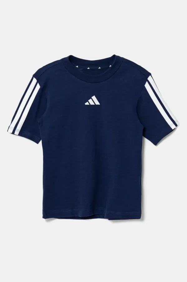 adidas Otroška bombažna kratka majica adidas mornarsko modra barva, JD6490