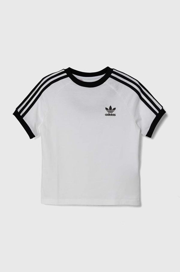 adidas Originals Otroška bombažna kratka majica adidas Originals 3STRIPES TEE bela barva, JE0515