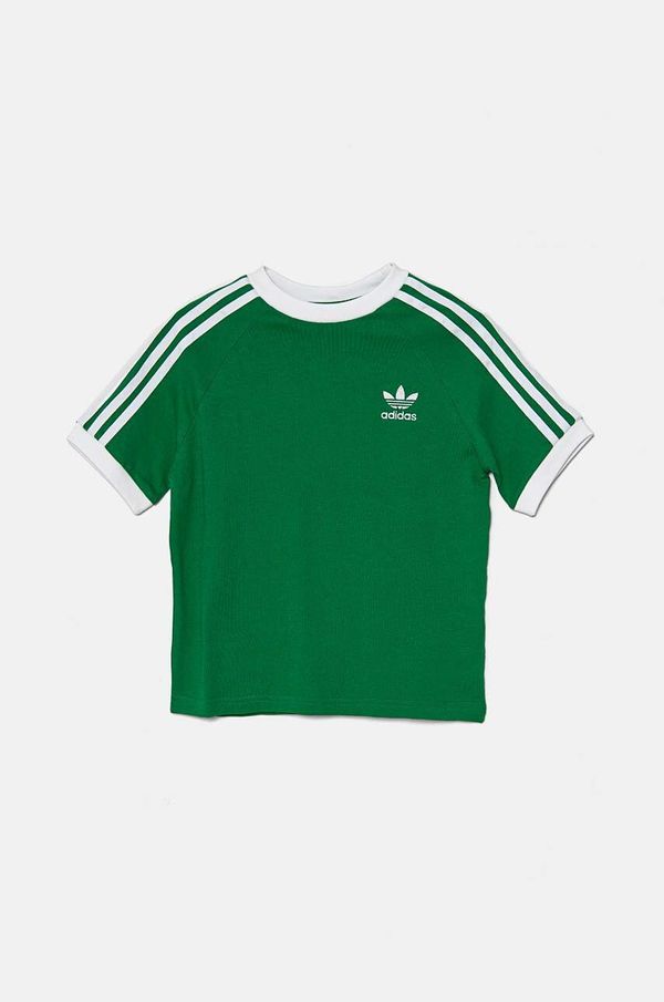 adidas Originals Otroška bombažna kratka majica adidas Originals 3STRIPES TEE zelena barva, IY7431