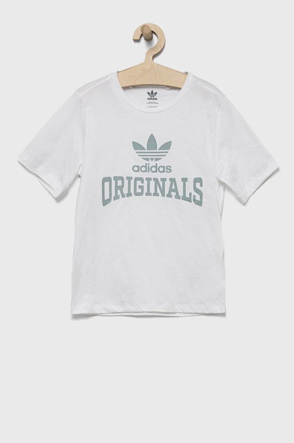 adidas Originals Otroška bombažna kratka majica adidas Originals bela barva