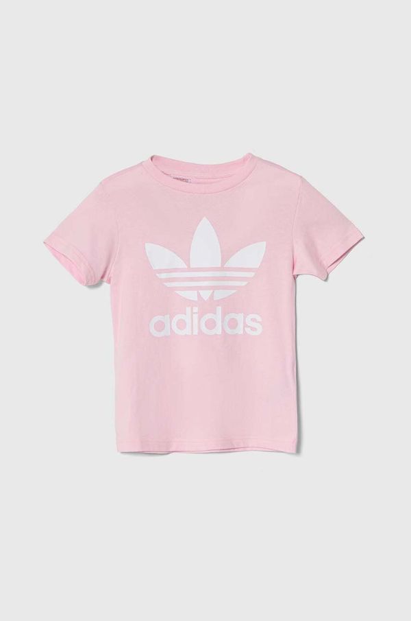 adidas Originals Otroška bombažna kratka majica adidas Originals roza barva