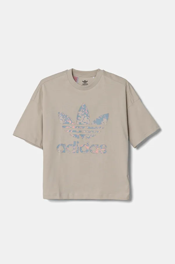 adidas Originals Otroška bombažna kratka majica adidas Originals siva barva, JJ0277