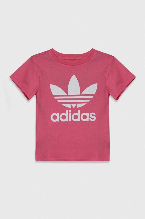 adidas Originals Otroška bombažna kratka majica adidas Originals TREFOIL TEE roza barva